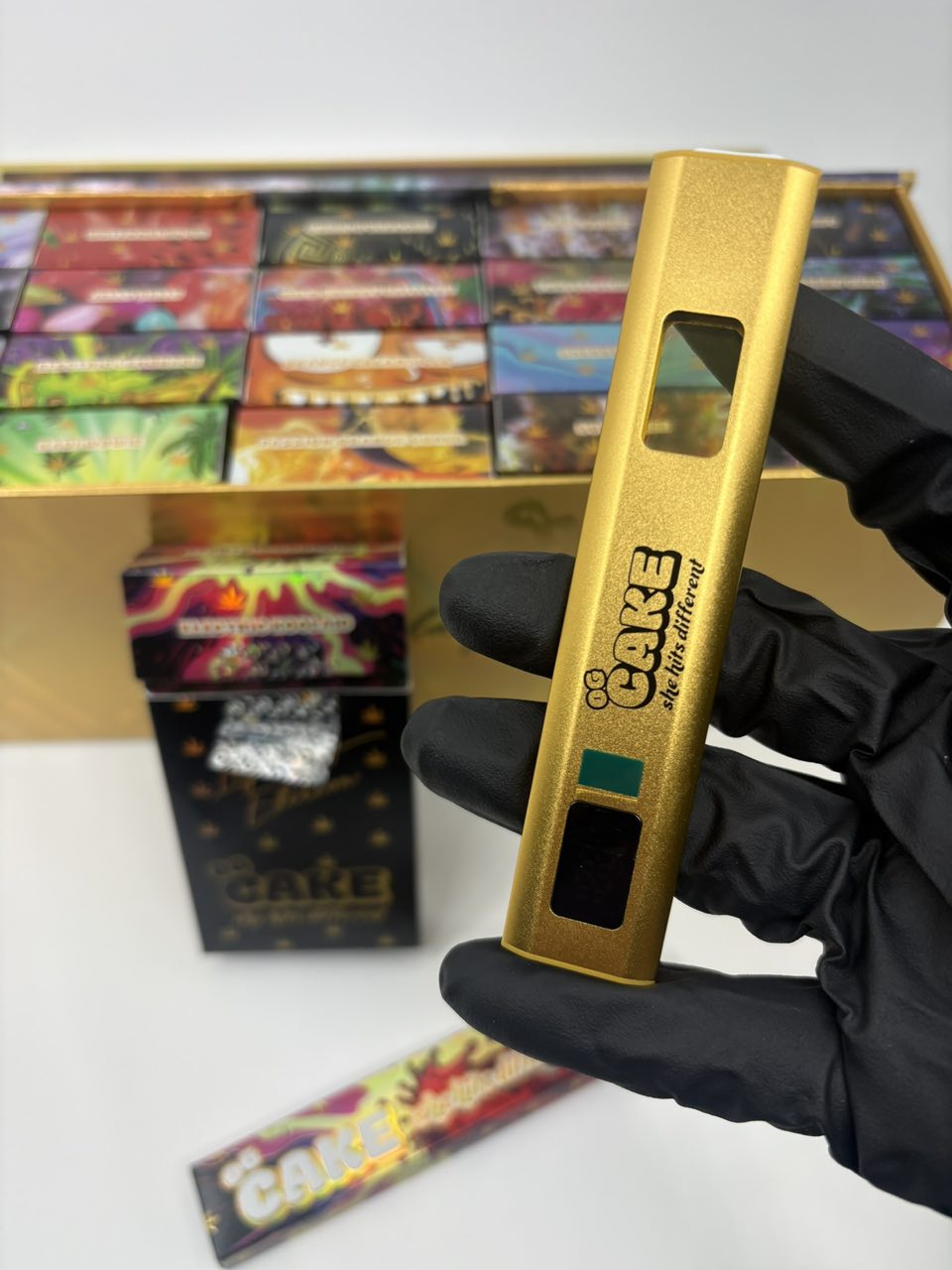 Scratch-and-scan QR code on authentic OG Cake disposable packaging